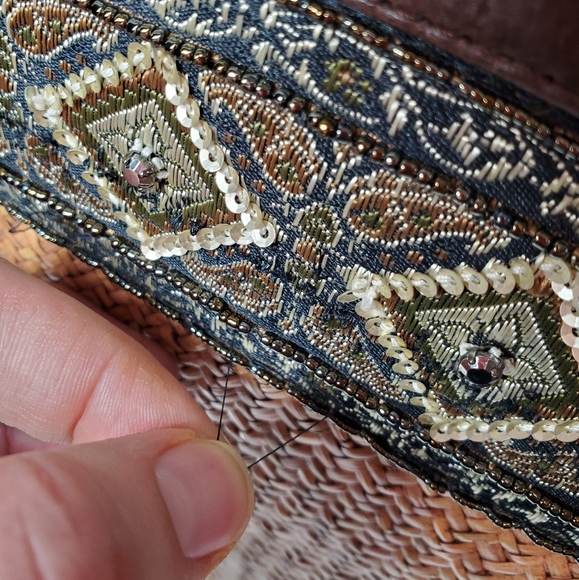 Beach Rattan Basket Weave Tote Bag Extra Large Beach Bag - Picture 5 of 16